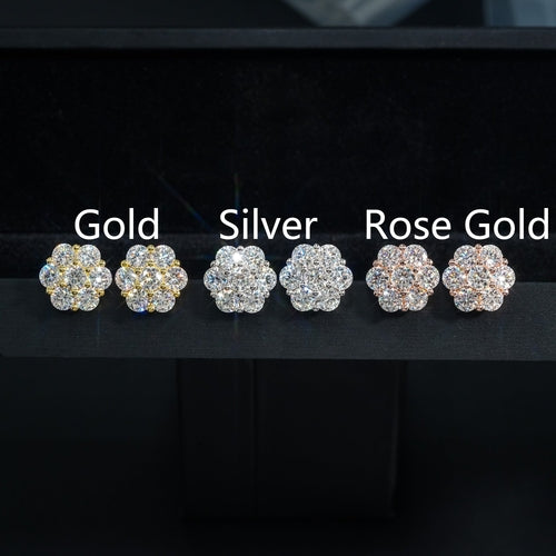 LuxeJewels™ – BloomAura Moissanite Flower Earrings - Toddcraft