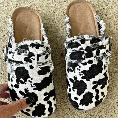 Flat Heel Round Toe Canvas Loafer Women's Vintage Clogs - Toddcraft