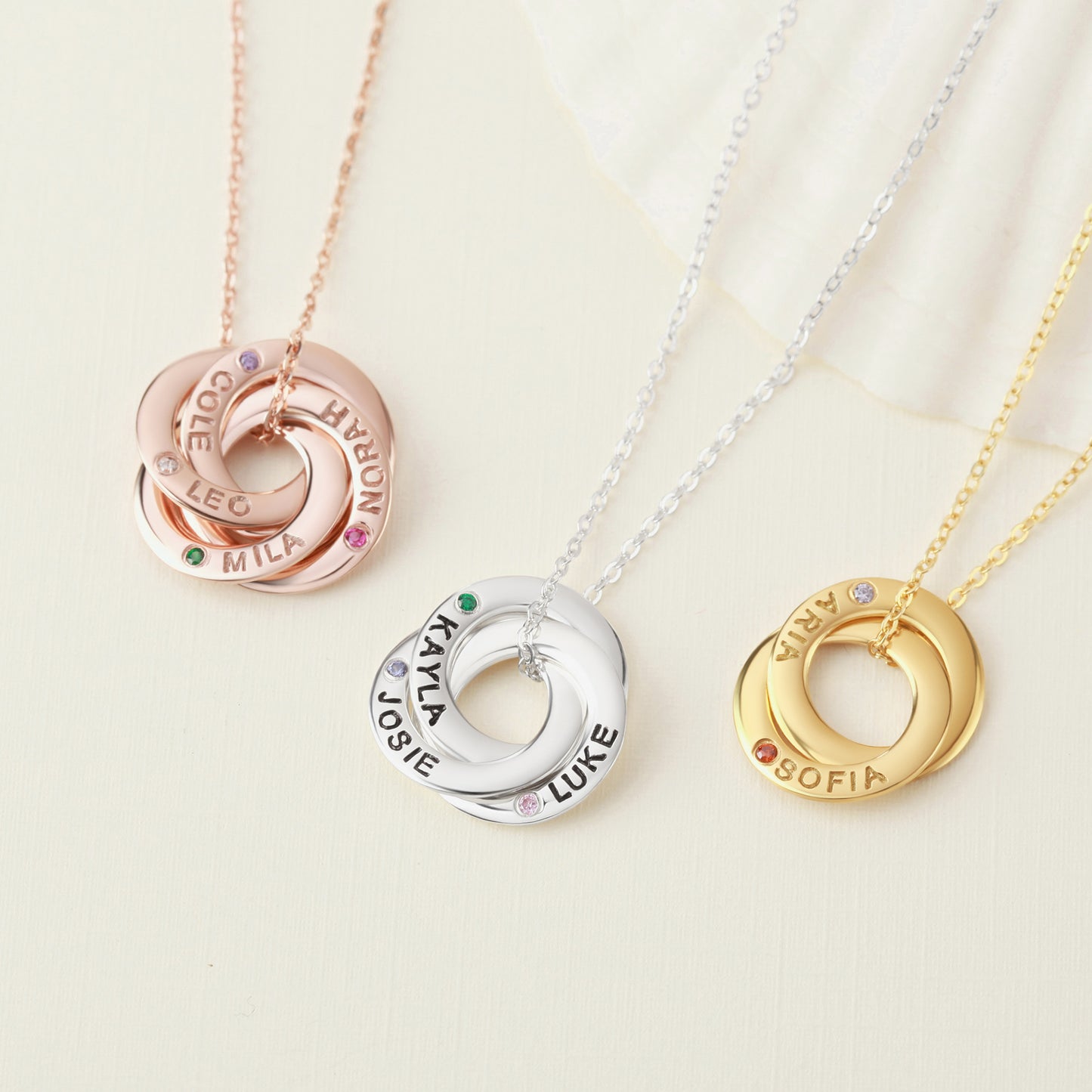 Mom Necklace With Kids Names Birthstones, Children Birthstone Jewelry - Toddcraft