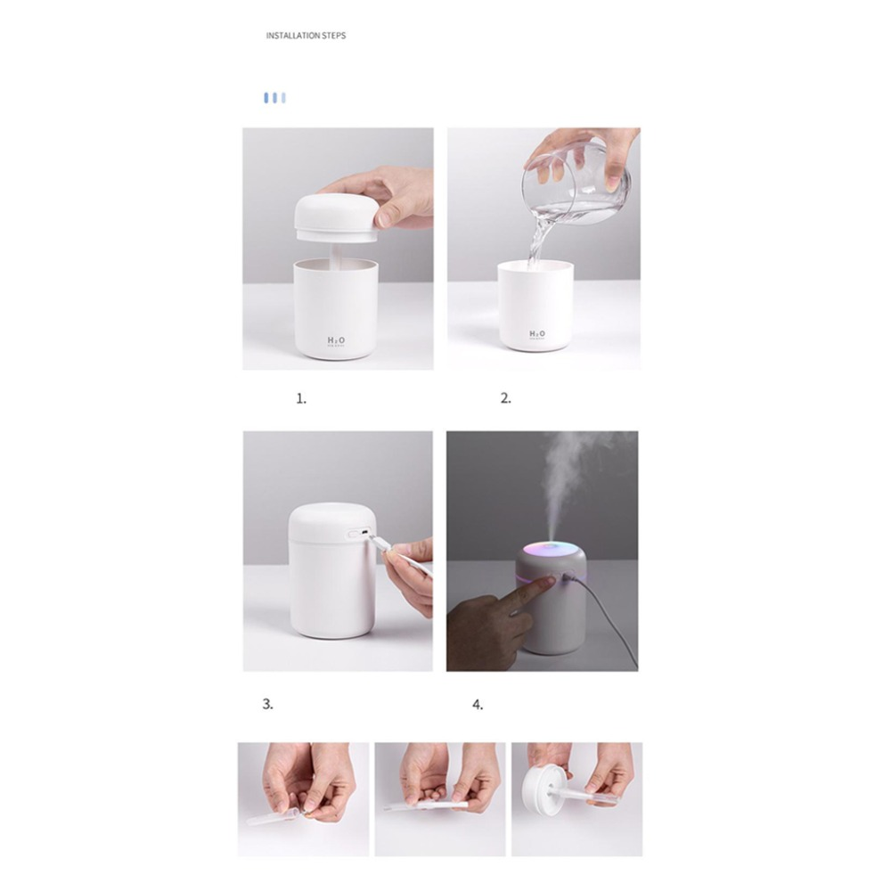 Portable Air Humidifier & Essential Oil Diffuser for Car & Home