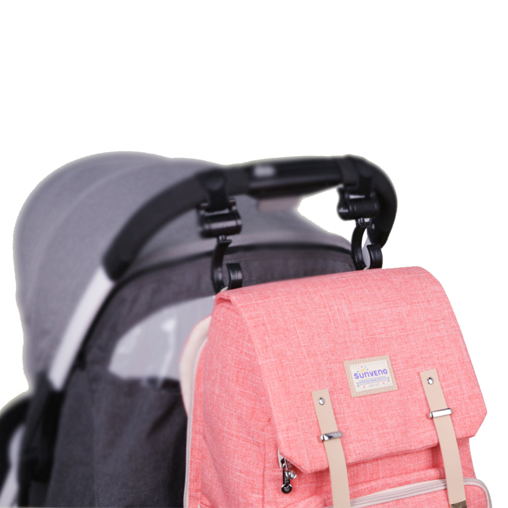 Canvas Diaper Bag Travel Backpack with 15 Pockets