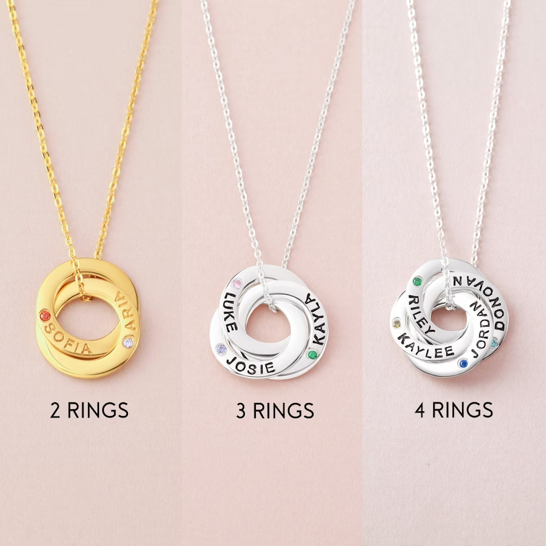 Mom Necklace With Kids Names Birthstones, Children Birthstone Jewelry - Toddcraft
