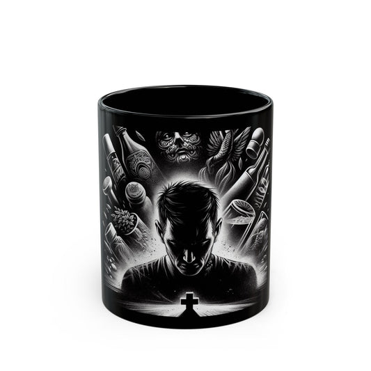 Faith Battleship Black Mug 11oz - Christian Prayer Inspiration Coffee Cup | Spiritual Warfare Gift - Toddcraft
