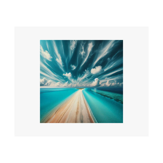 Vibrant Coastal Ocean Dream Satin Poster: Serene Beach Landscape Wall Art for Modern Home Decor - Toddcraft