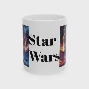 Space Sabers Ceramic Mug - 11oz & 15oz, Colorful Star Wars Inspired Gift for Movie Enthusiasts - Toddcraft