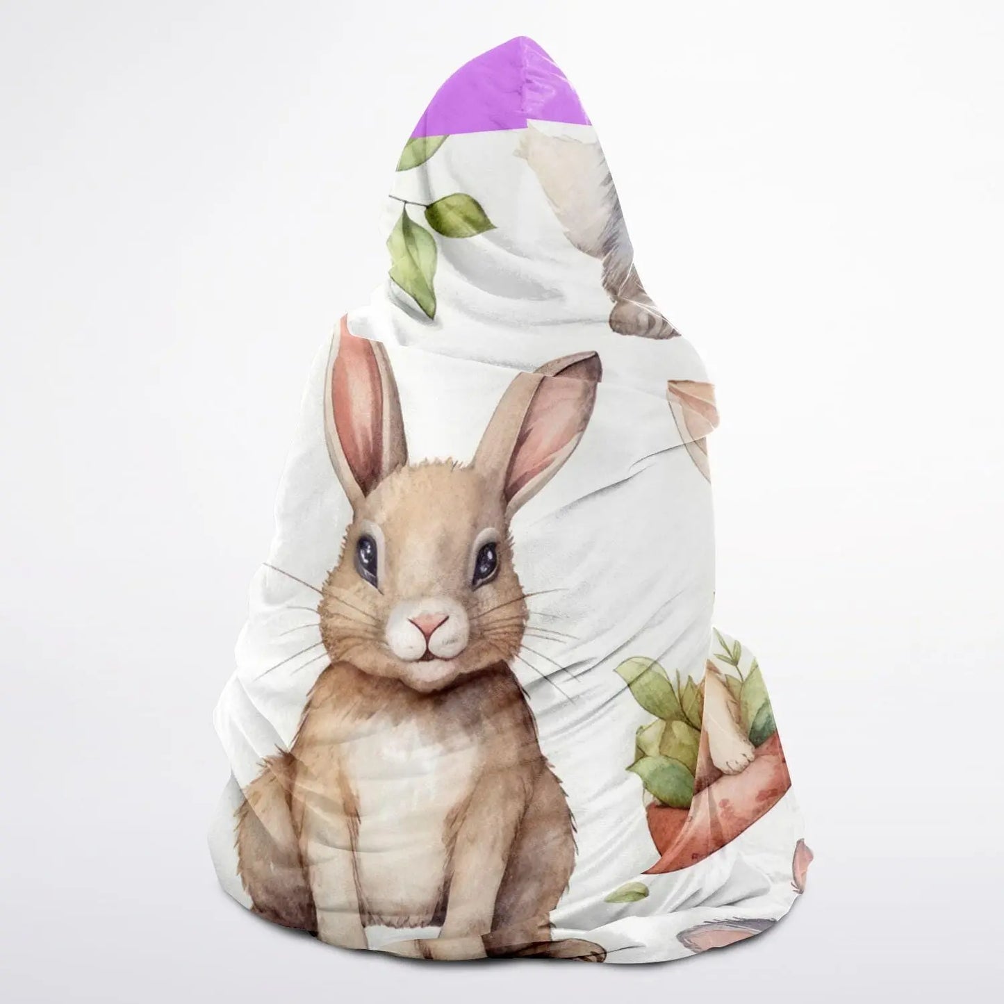 Bunny Hooded Blanket for Kids & Adults Cute Rabbit Ears Throw Soft Micro Fleece All Over Print Cozy Animal Hoodie Blanket Gift - Toddcraft