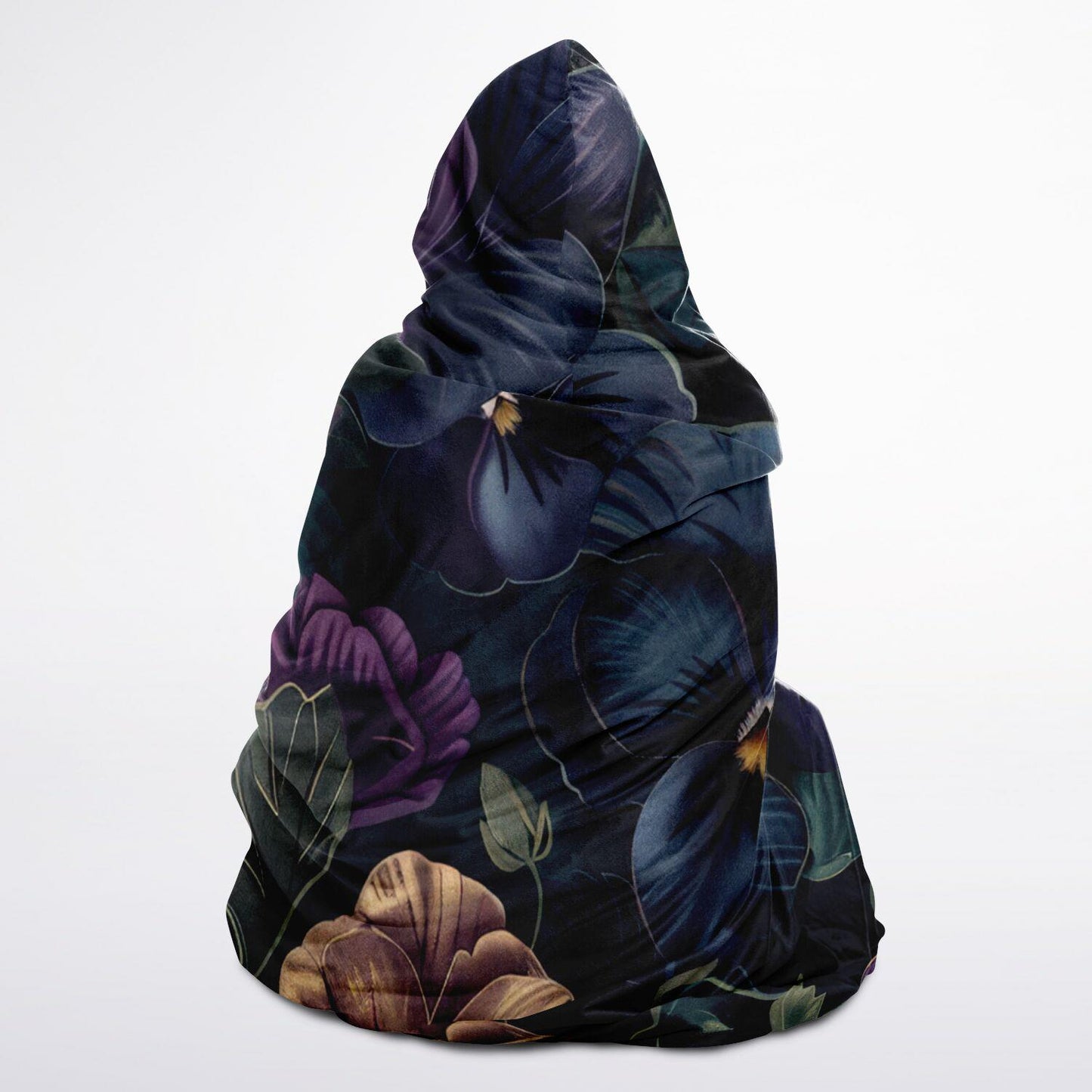 Floral Hooded Blanket Micro Fleece Cozy AOP Flowerily Print Wrap for Women & Men Soft Warm Gift - Toddcraft