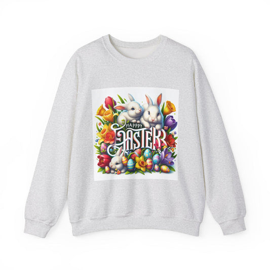 Floral Bunny Easter Sweatshirt - Unisex Crewneck Spring Holiday Pullover - Toddcraft
