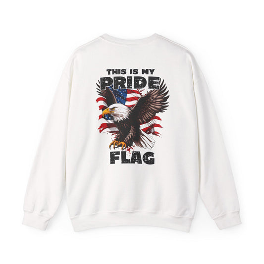 USA Pride Flag Sweatshirt Patriotic 4th of July Crewneck Red White Blue Independence Day Stars Unisex Heavy Blend - Toddcraft