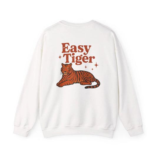 Vintage Retro Heavy Blend Crewneck Sweatshirt Unisex Easy Tiger Graphic Pullover Cozy Streetwear - Toddcraft