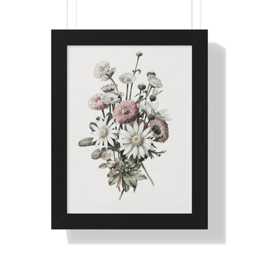 Daisy Bouquet Wall Art Framed Vertical Poster - Botanical Flower Print for Nature-Inspired Home Decor - Toddcraft