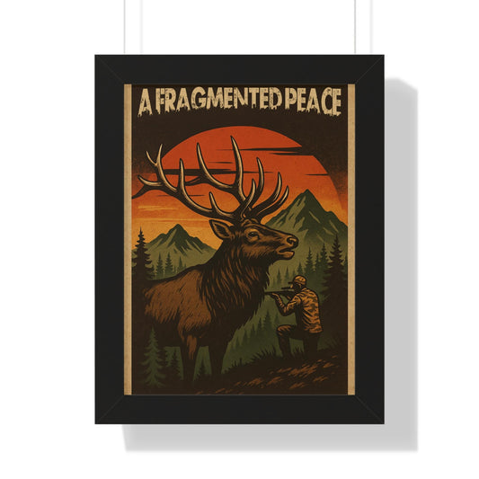 Elk Portrait Wall Art Framed Vertical Poster for Hunters & Nature Lovers Outdoor Décor Gift - Toddcraft