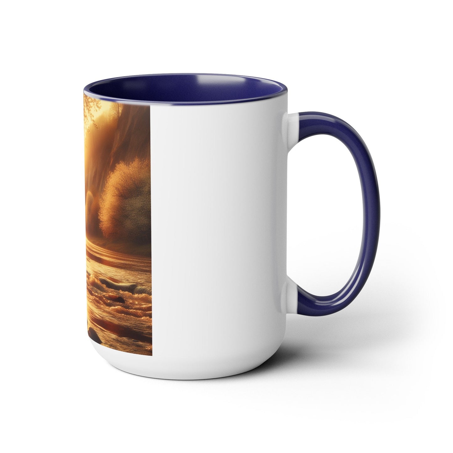 Two-Tone 15oz Fishing & Camping Mug: Outdoor Adventure Coffee Cup Gift for Nature Lovers - Toddcraft