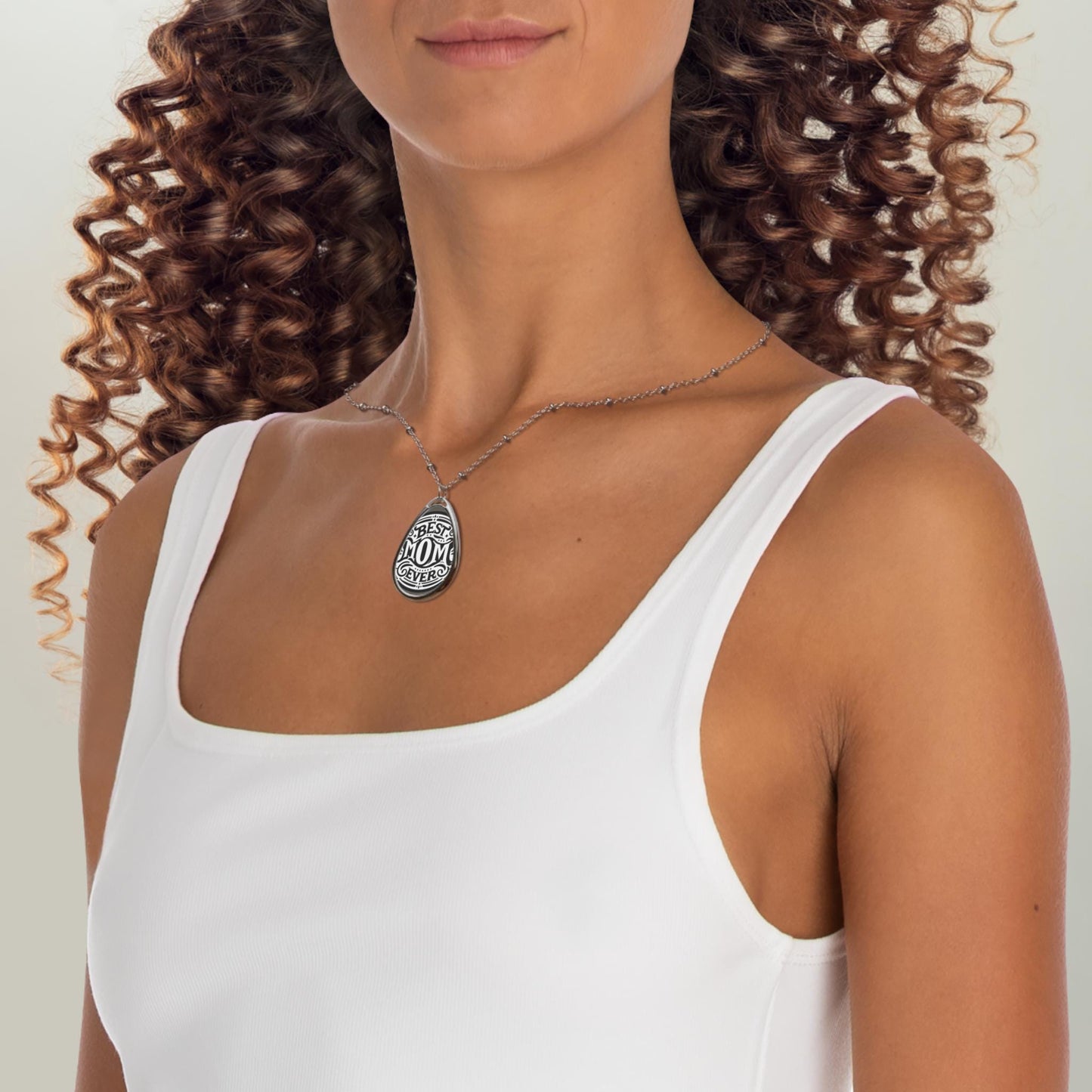 Elegant Oval Pendant Necklace: Minimalist Jewelry for Women, Everyday Wear & Special Occasions Gift from children mothers day - Toddcraft