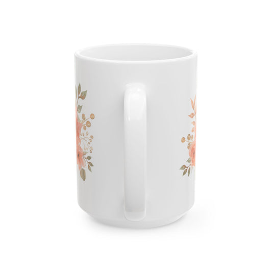 Floral Ceramic Mug Handcrafted Gift for Mom Tea Coffee Lovers Unique Elegant Mug for Special Events - Toddcraft
