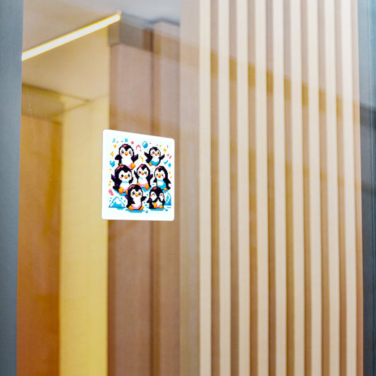 Kiss-Cut Vinyl Penguin Decals: Cool Leader of the Pack Stickers for Adults and Kids - Toddcraft