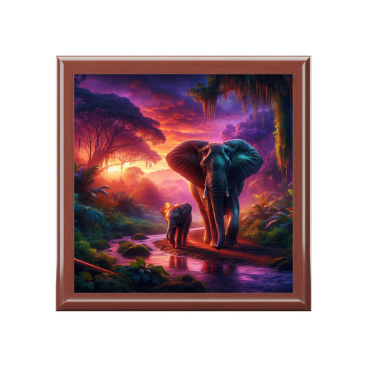 Colorful Elephant Jewelry Box: Handcrafted Storage for Nature Enthusiasts and Wildlife Admirers - Toddcraft