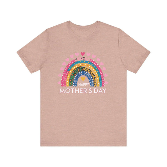 Colorful Heart-Printed Unisex Jersey Tee for Mother's Day - Family Gift from Stepdad, Father, Brother, Daughter - Toddcraft