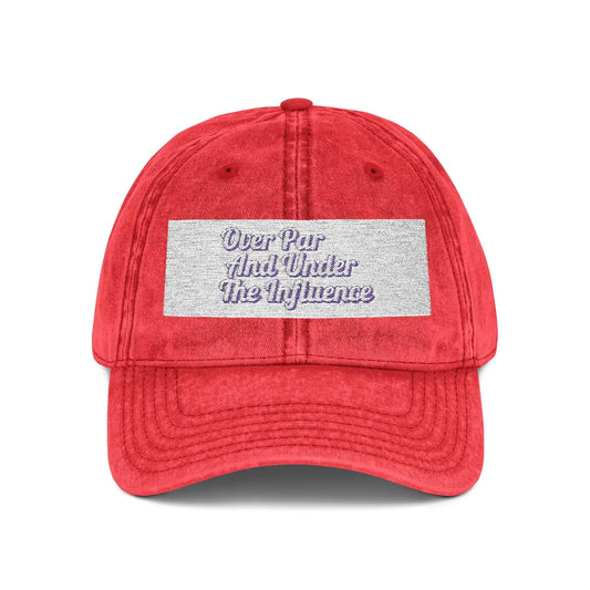 Vintage Over Par & Under the Influence Embroidered Golf Cap Unisex Mens Stylish Casual Hat, Golf Gift for Men, Golf Hat Embroidery - Toddcraft