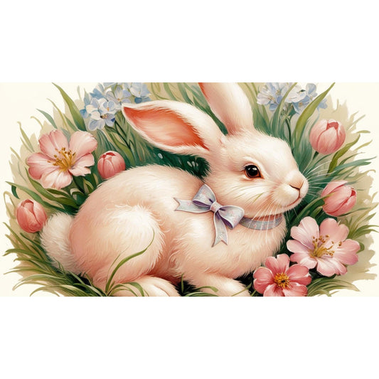 Floral Bunny Easter T-Shirt: Spring Short Sleeve Top with Cute Rabbit Design for Women - Toddcraft