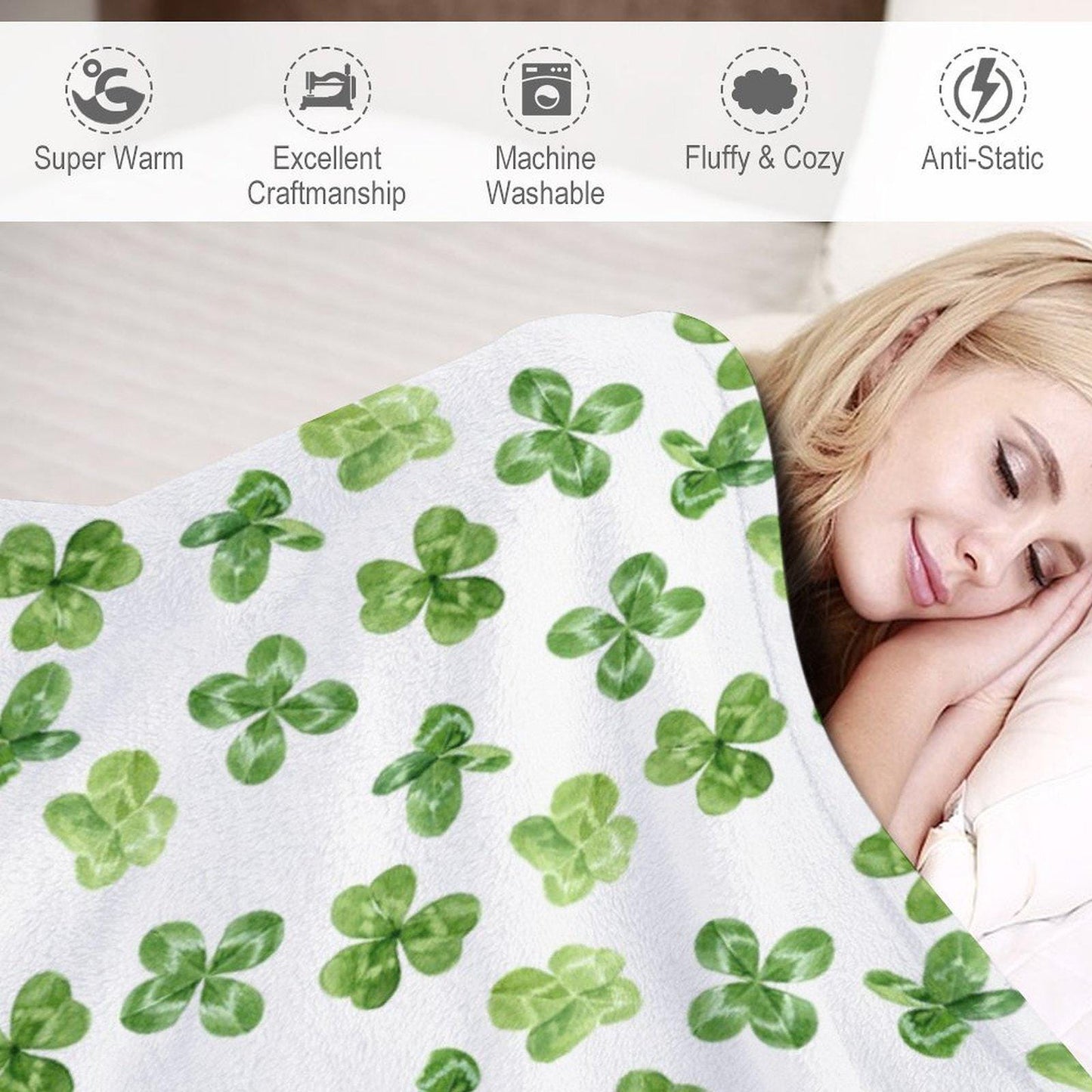 Floral Flannel Blanket 40"x50" Soft 330gsm One-Sided Print Cozy Throw for Home & Gift - Toddcraft