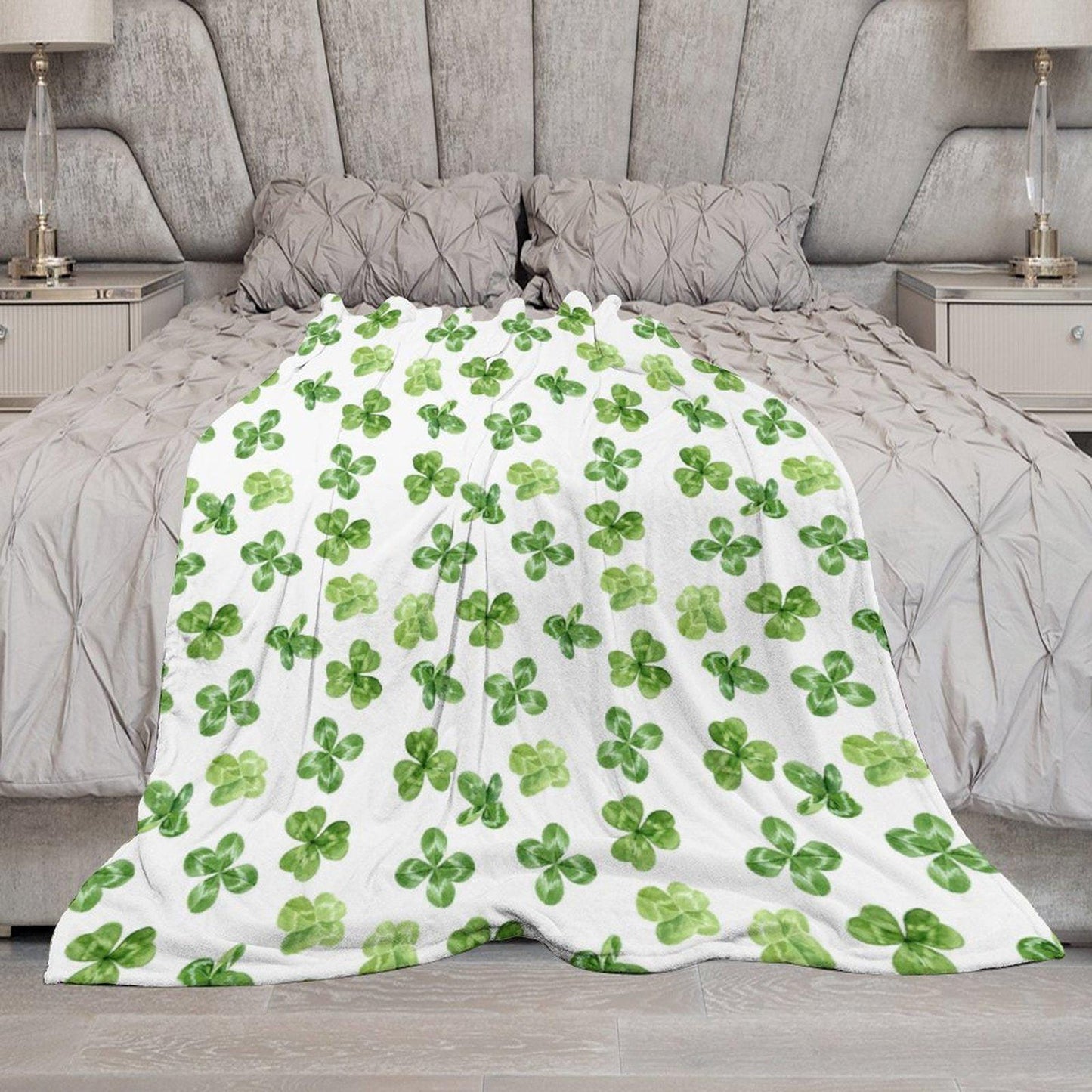 Floral Flannel Blanket 40"x50" Soft 330gsm One-Sided Print Cozy Throw for Home & Gift - Toddcraft