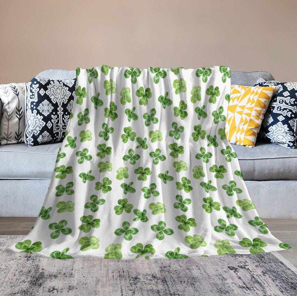 Floral Flannel Blanket 40"x50" Soft 330gsm One-Sided Print Cozy Throw for Home & Gift - Toddcraft