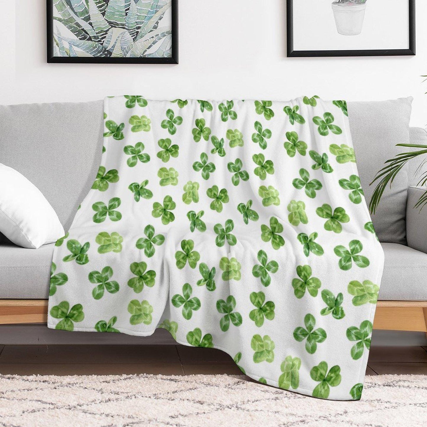 Floral Flannel Blanket 40"x50" Soft 330gsm One-Sided Print Cozy Throw for Home & Gift - Toddcraft