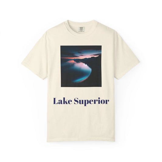 Lake Superior Unisex Garment-Dyed T-Shirt Great Lakes Vintage Tee, Outdoor Adventure Shirt, Nature Lover Gift, Retro Scenic Graphic - Toddcraft