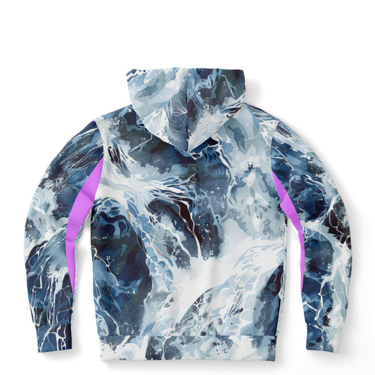 Ocean Waves Athletic Hoodie AOP - Lightweight All-Over Print Sweatshirt for Running & Gym - Toddcraft