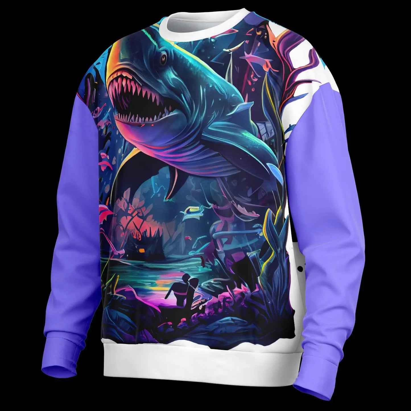 Shark Oversized Sweatshirt Heavyweight Pullover AOP Graphic Hoodie Casual Loose Fit Cozy Top - Toddcraft