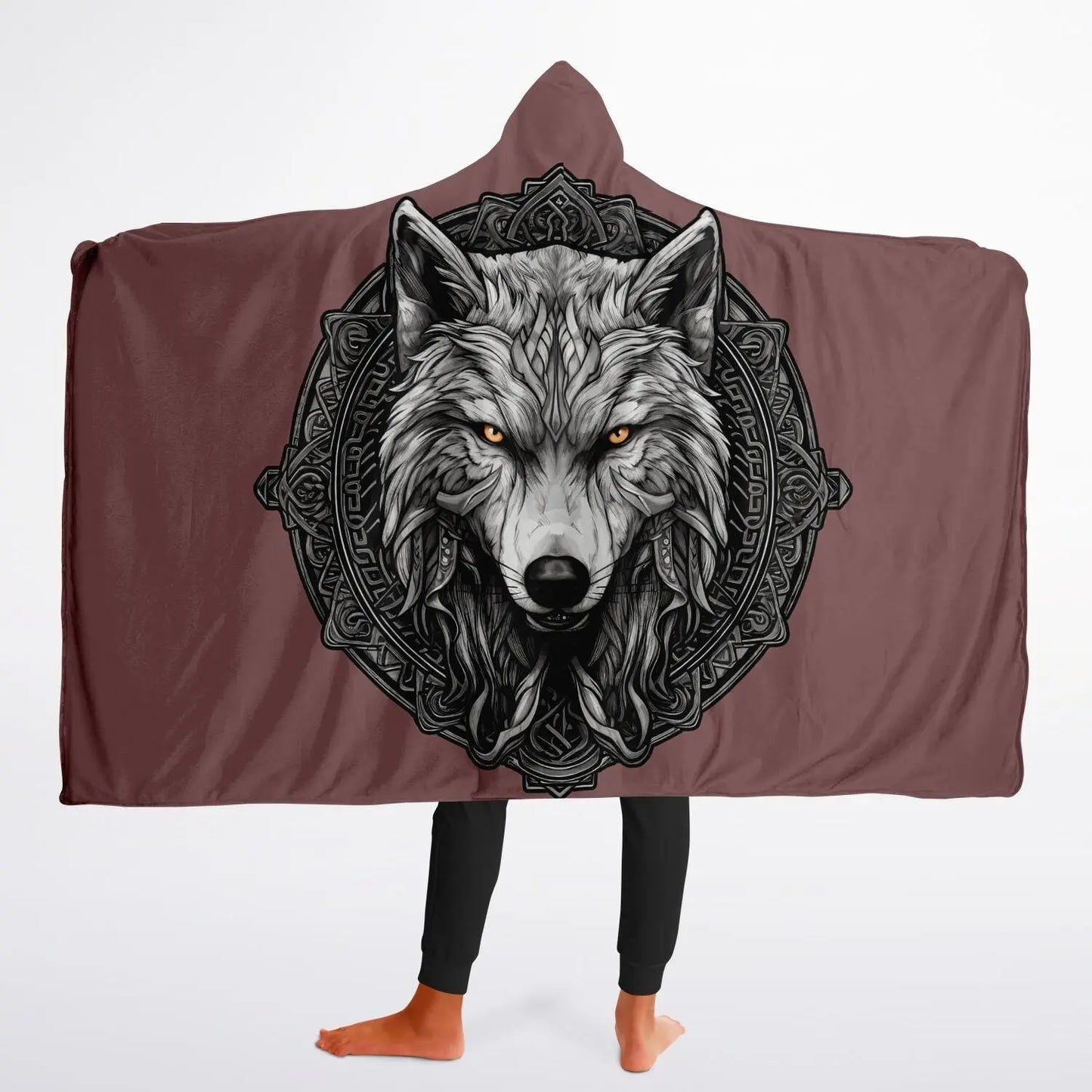 Wolf Youth Hooded Blanket Sherpa - Cozy All Over Print Warm Kids Throw for Boys & Girls - Toddcraft