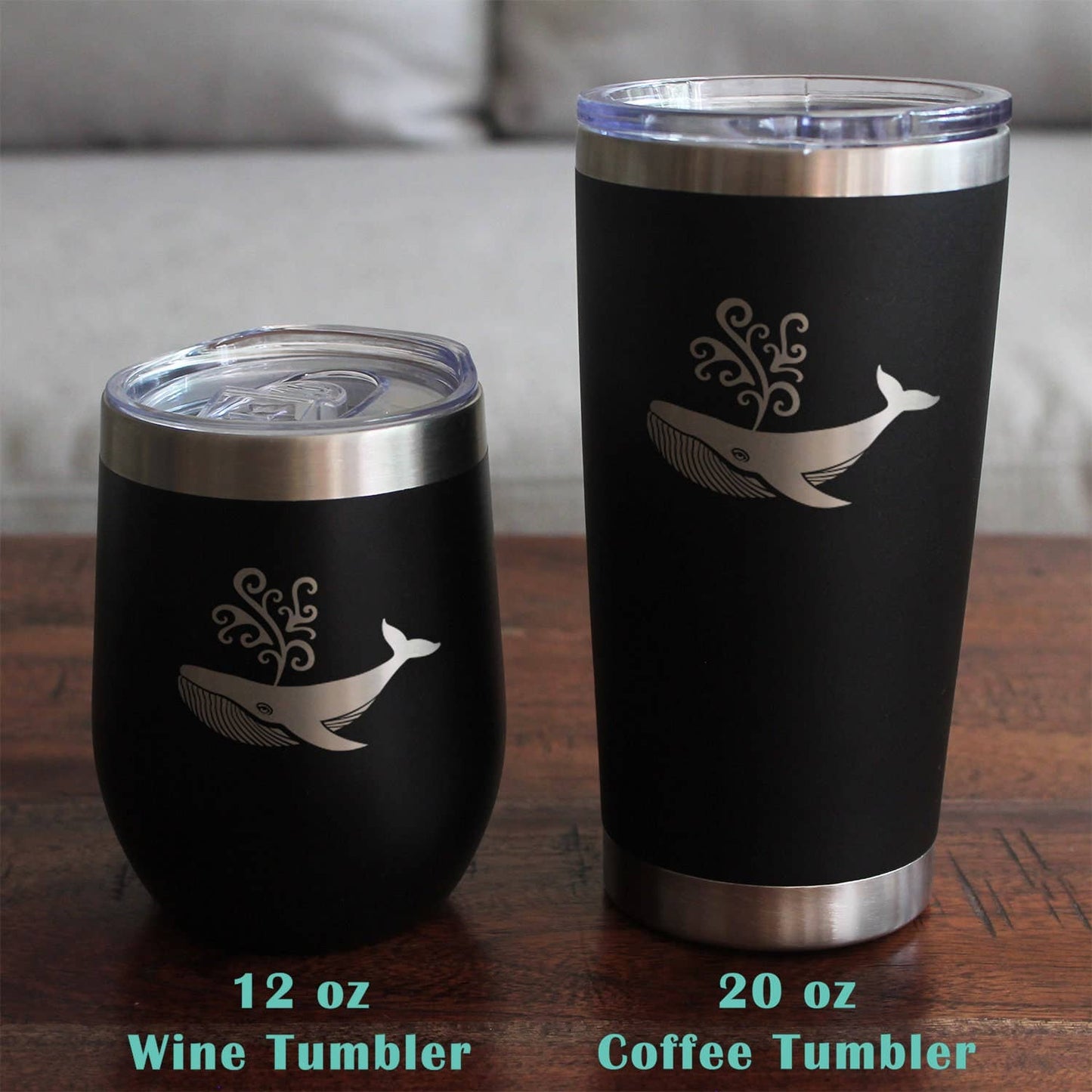 Whale Stemless Wine Glass - Ocean Beach Gifts and Decor