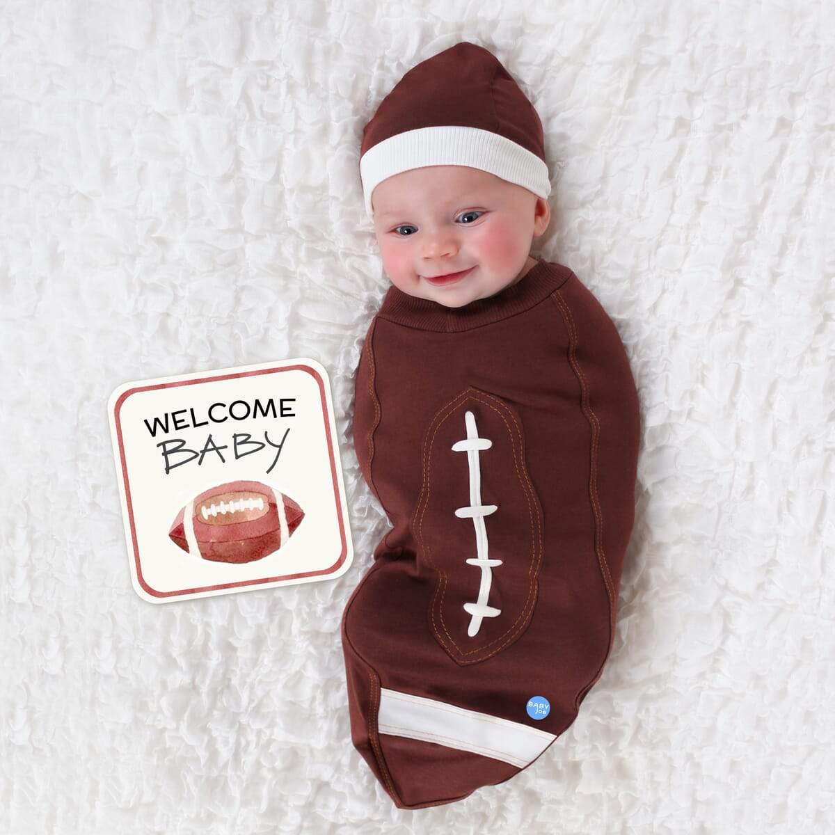 Football Baby cocoon swaddle matching headpiece - Toddcraft