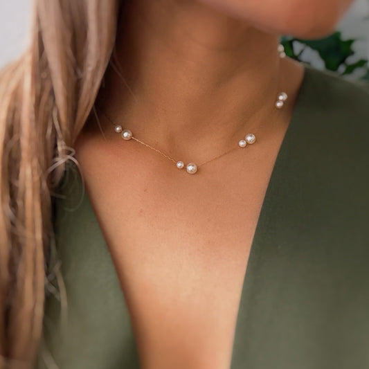 Lovely Lady Dainty Pearl Necklace - Toddcraft