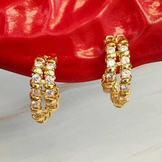 Spiral Sparkle Double Hoop Earrings - Toddcraft