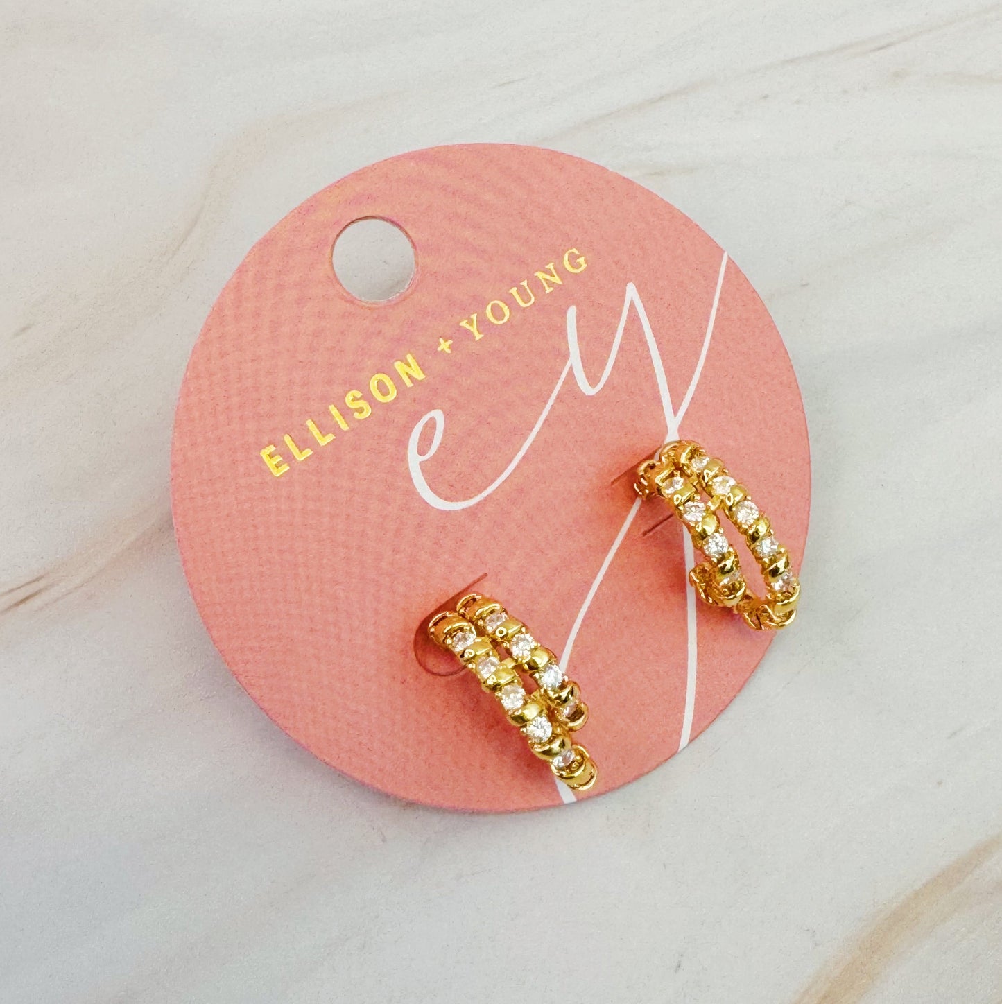 Spiral Sparkle Double Hoop Earrings - Toddcraft
