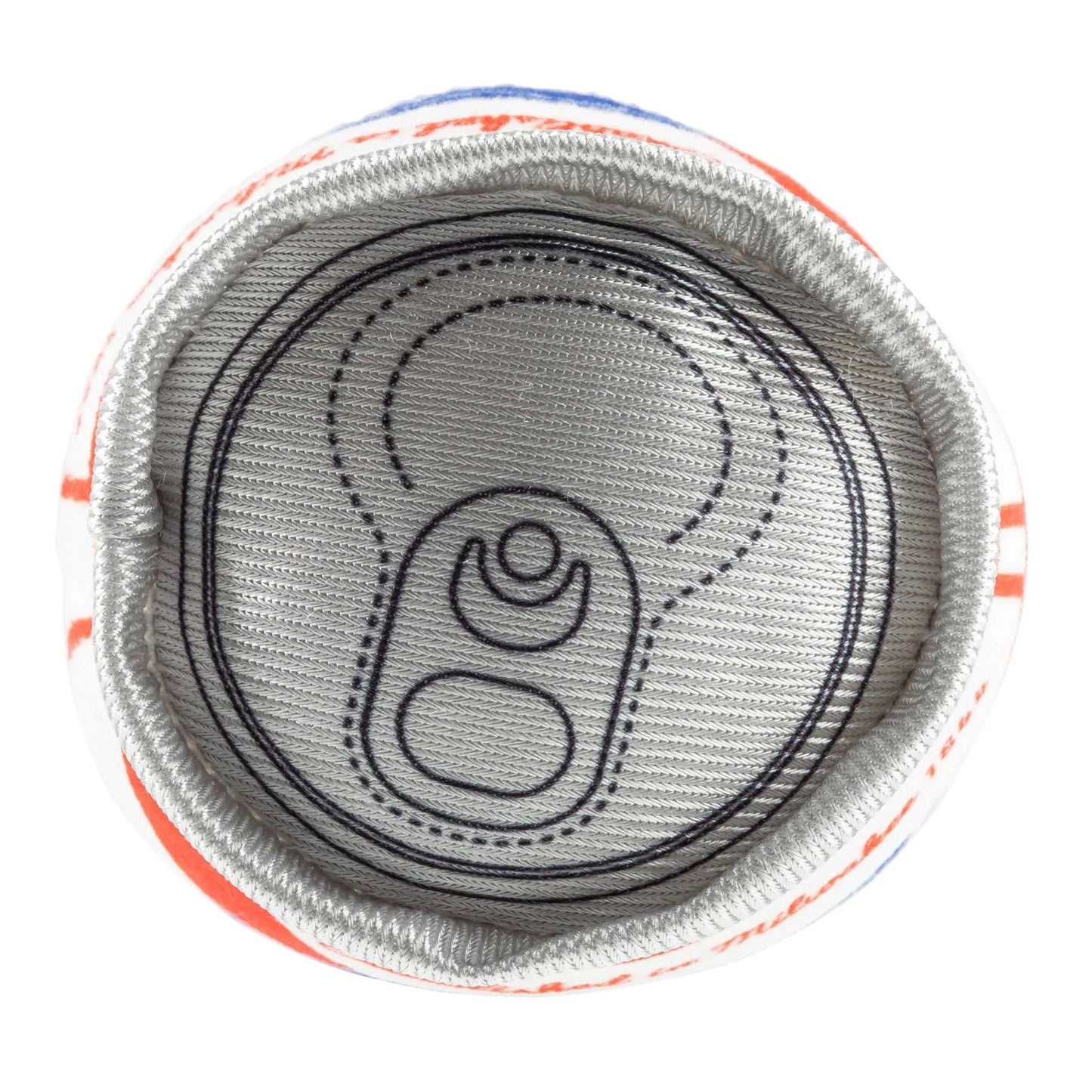 Pups Blue Ribbon Squeaker Dog Toy with can design and hidden squeaker.