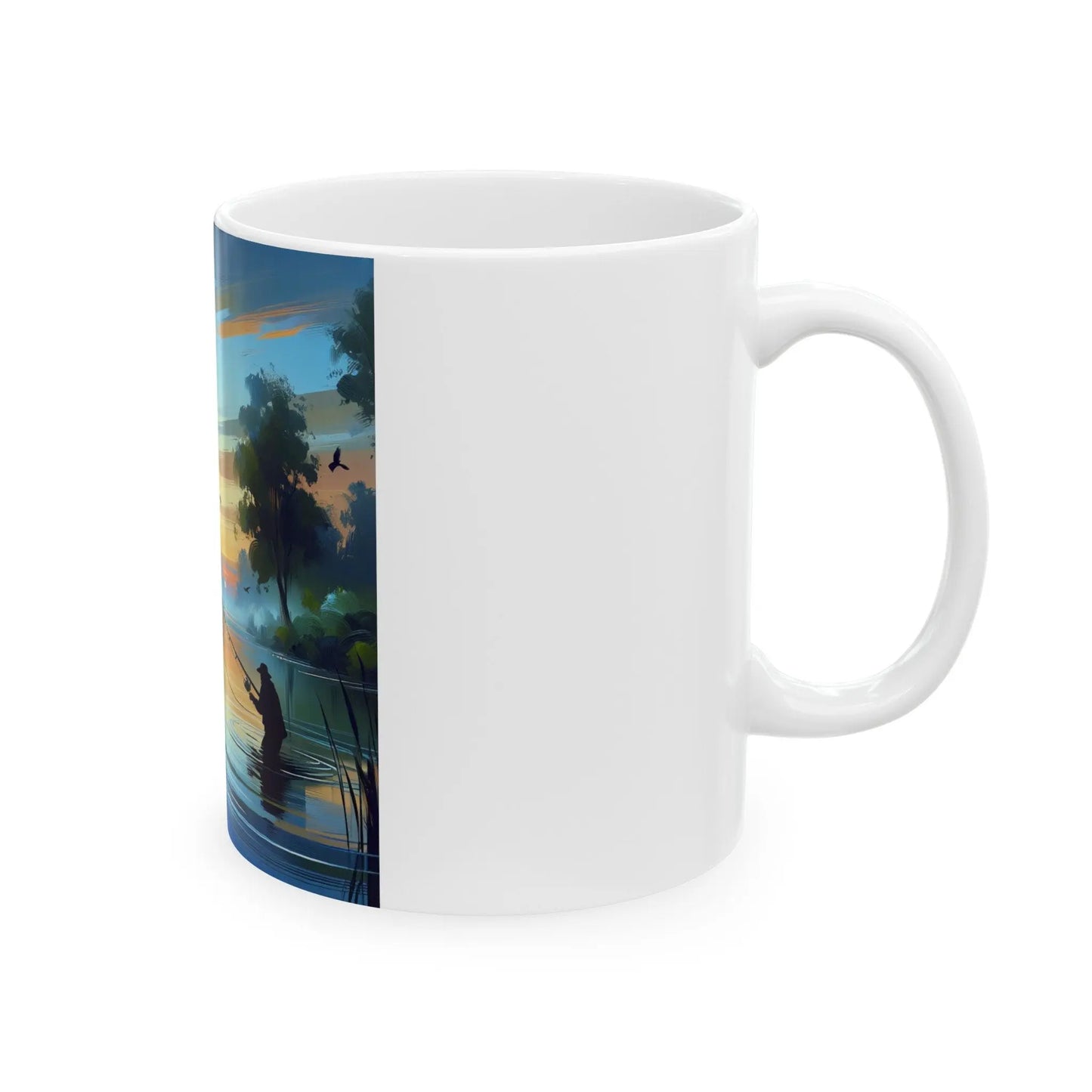 Ceramic Fishing Coffee Mug - Outdoor Travel Cup for Fishermen & Nature Lovers, Adventure Camper Gift - Toddcraft