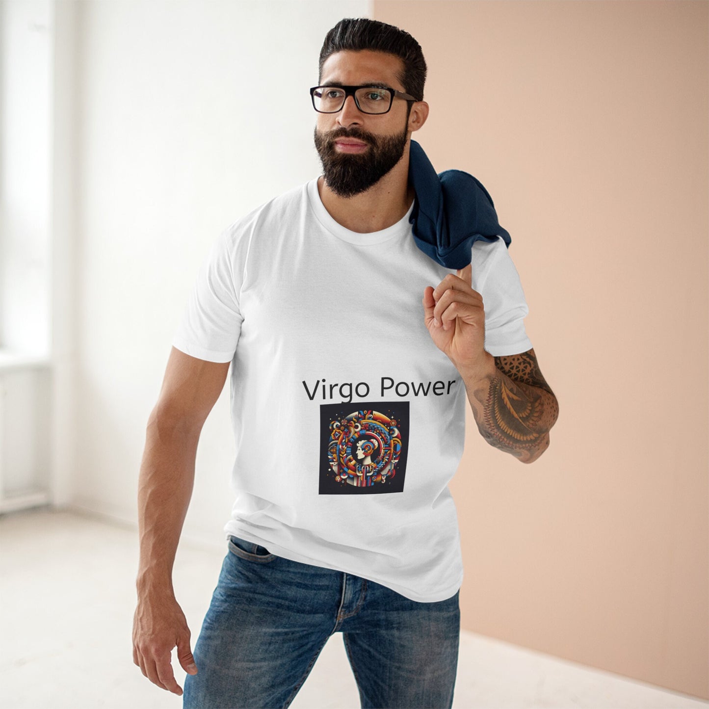 Retro Virgo Zodiac Power T-Shirt | Vintage Astrological Sign Tee for Men | Horoscope Astrology Gift - Toddcraft
