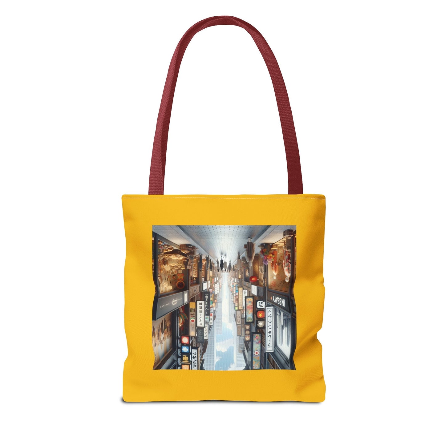 Vintage-Inspired Yellow Canvas Tote: Trendy Art Shopping Bag for Women, Retro Digital Design - Toddcraft