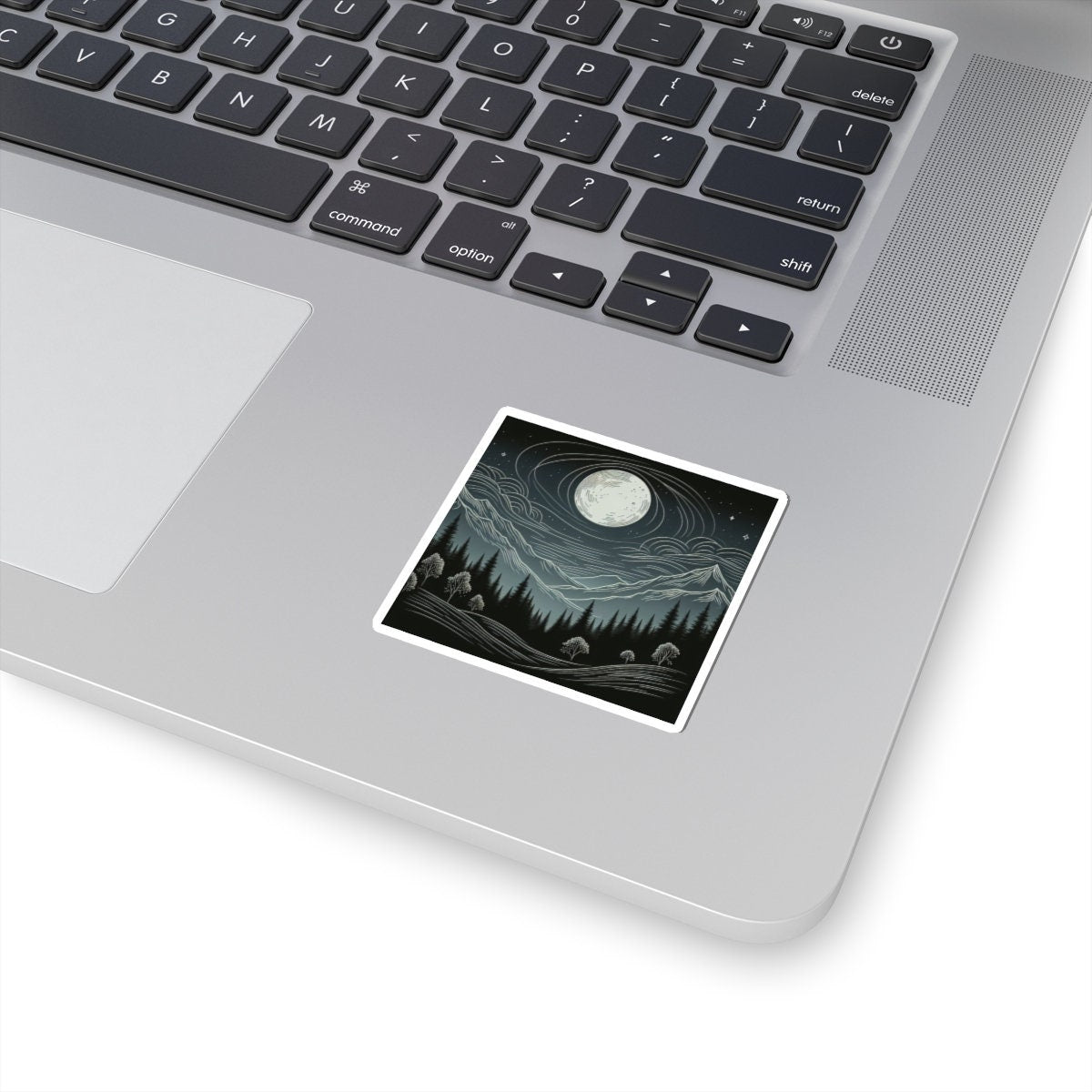 Enchanting Moon and Forest Night Scene Sticker for Water Bottles, Laptops, and Outdoor Enthusiasts - Toddcraft