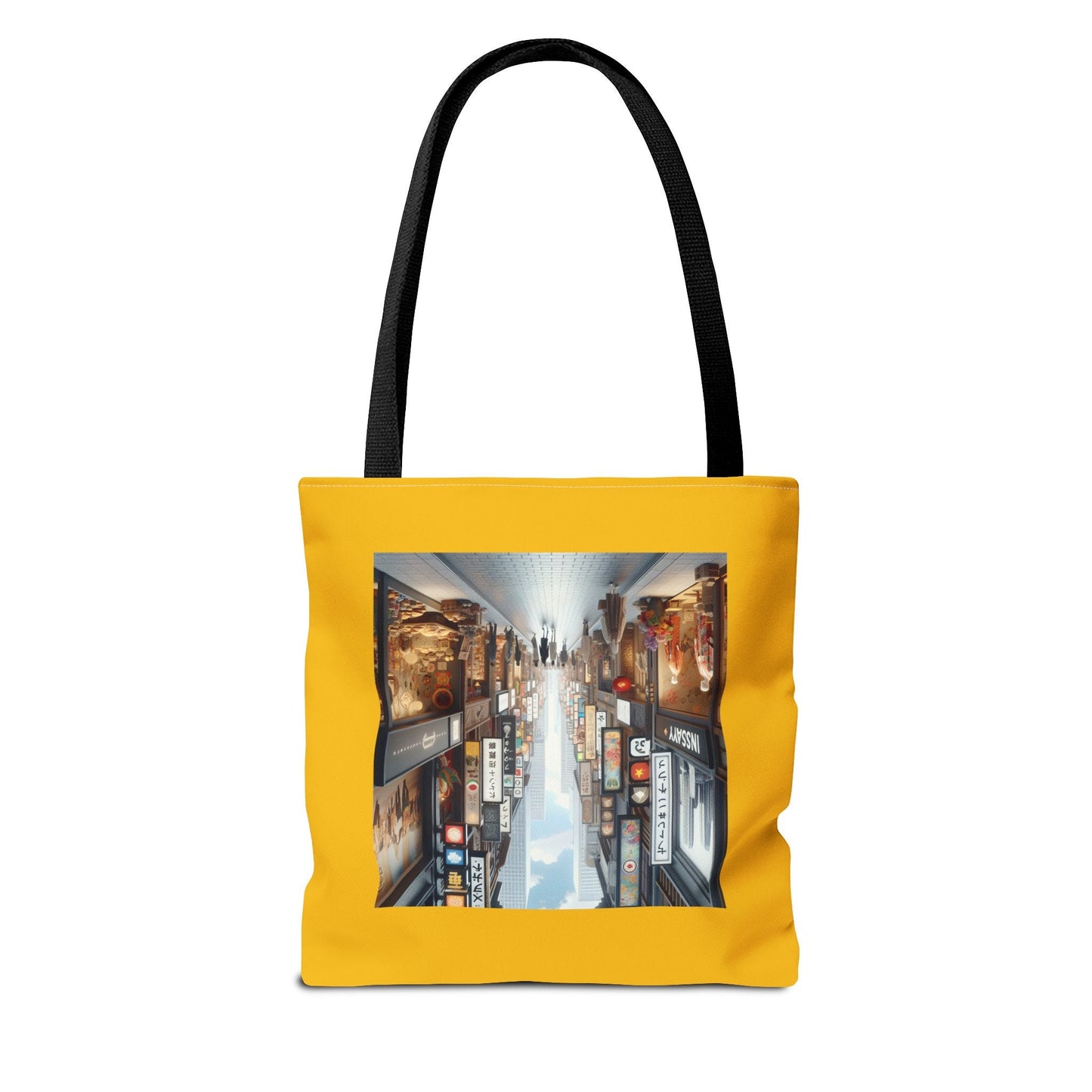 Vintage-Inspired Yellow Canvas Tote: Trendy Art Shopping Bag for Women, Retro Digital Design - Toddcraft