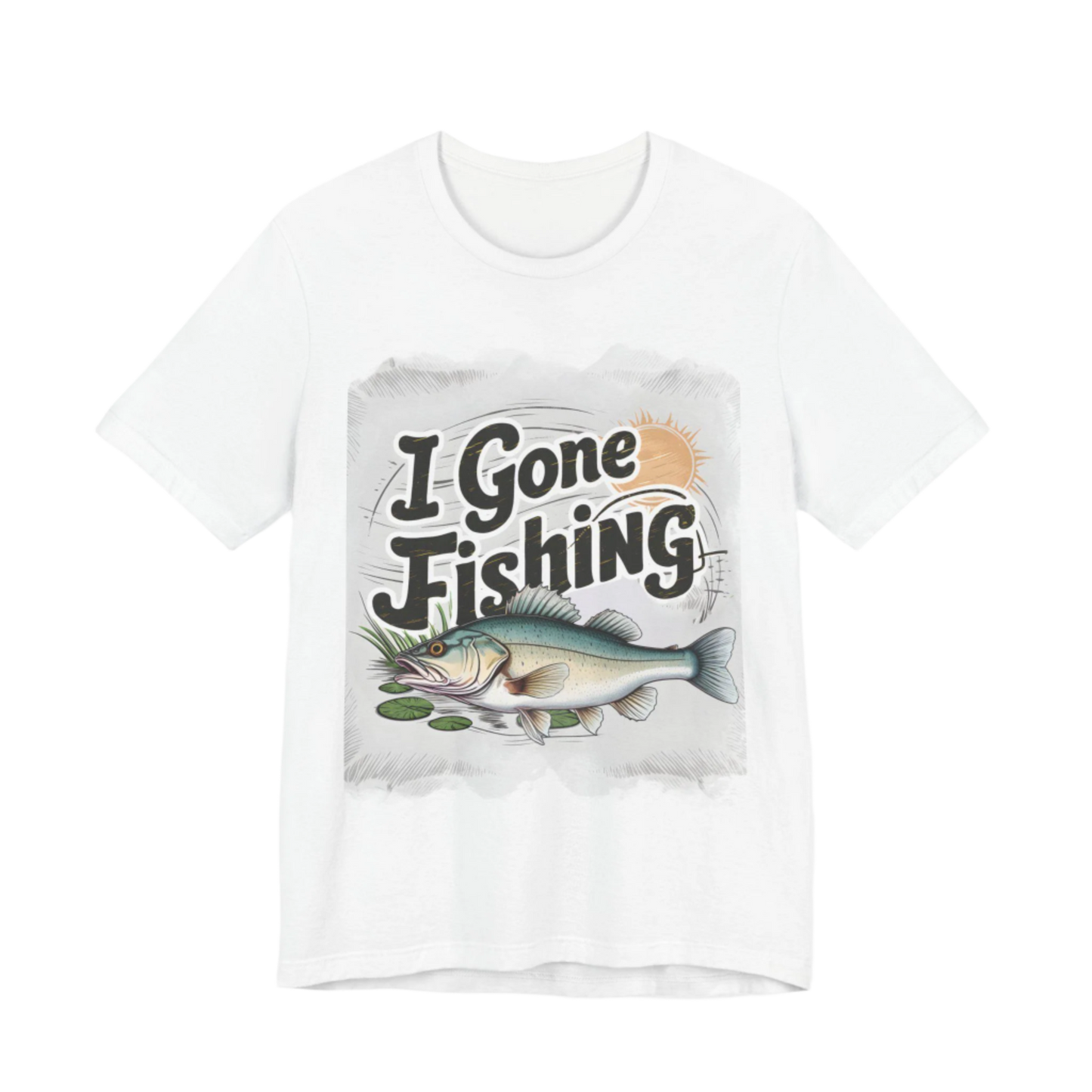 Unisex Jersey Short Sleeve Tee, walleye, fishing t, tshirt, dad gift, brother gift,fishing fun, cool kids, retro, vintage, fine art,gone fis
