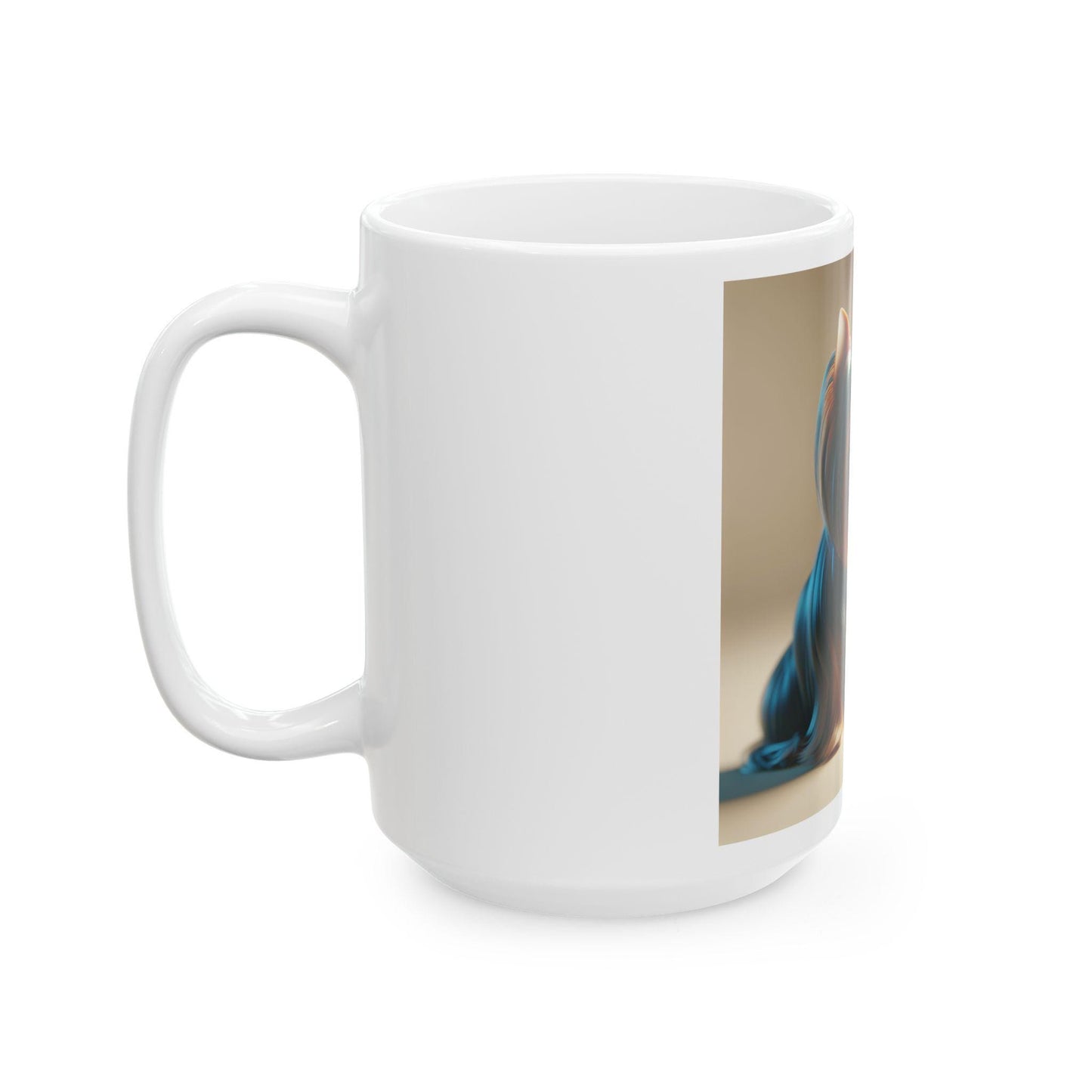 Yorkie Ceramic Mug - Cute Dog Portrait Coffee Cup for Pet Lovers, 11oz & 15oz Gift Idea