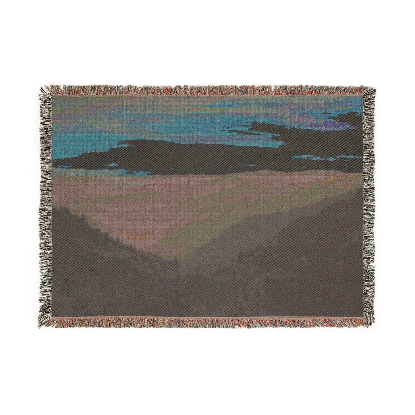 Mountain Landscape Throw Blanket Woven Cotton Cozy Picnic & Home Decor Gift for Nature Lovers