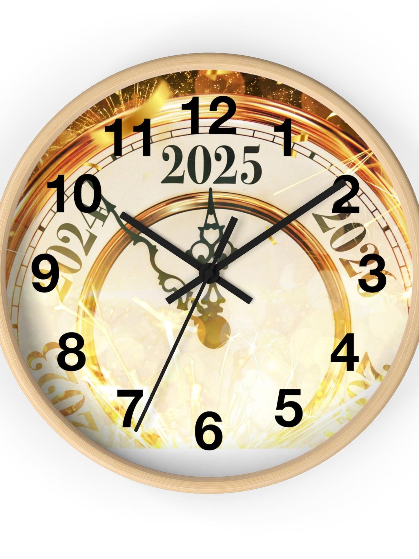 Unique Minimalist Wood Wall Clock: Modern, Silent, Large Decorative Timepiece with Numbers