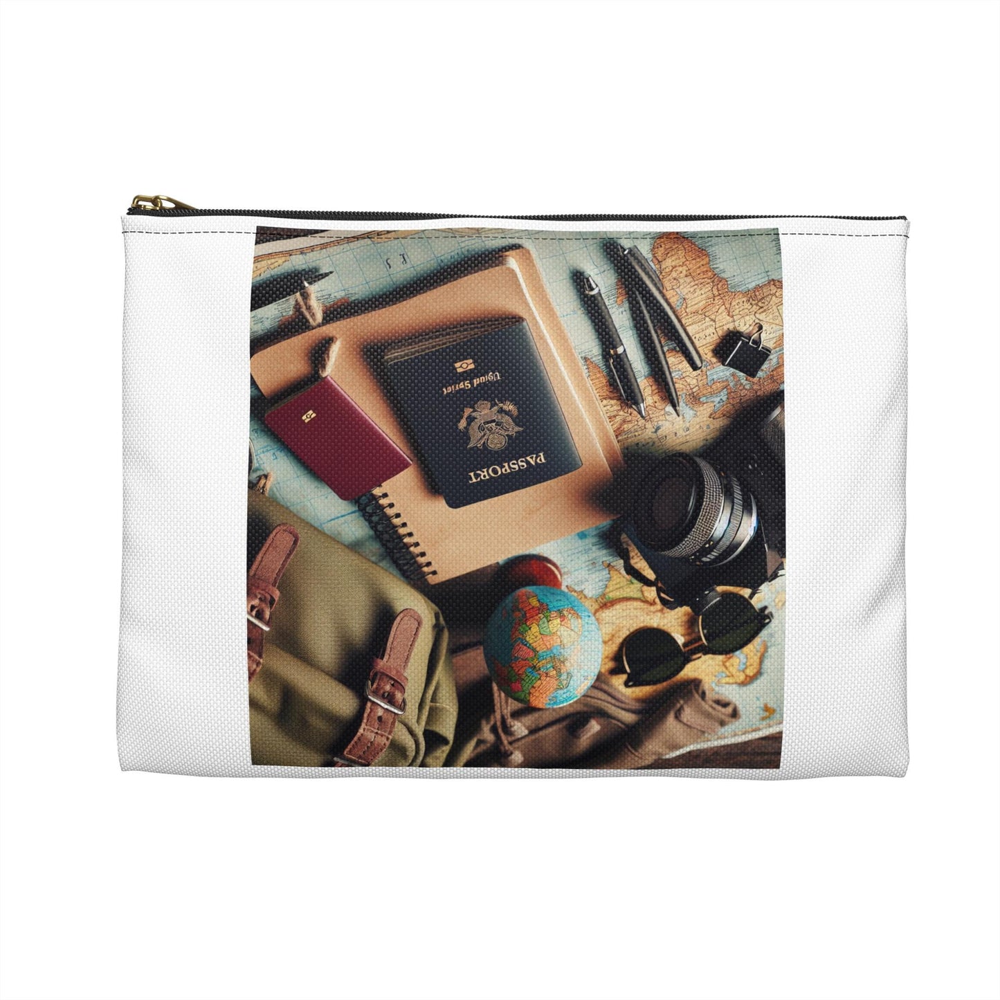 Patterned Zippered Accessory Pouch: Travel Toiletry Bag, Makeup Organizer, Cosmetic Case with T-Bottom