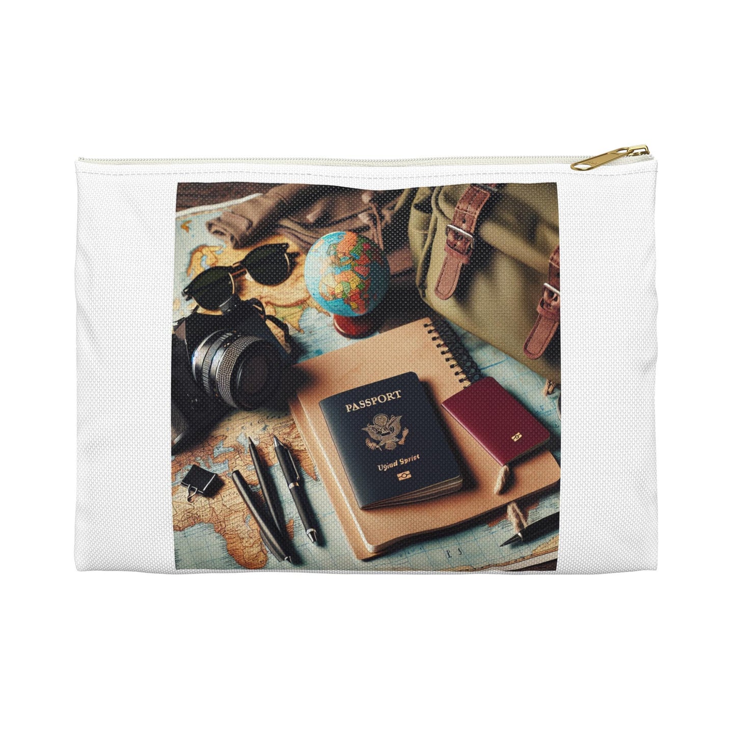 Patterned Zippered Accessory Pouch: Travel Toiletry Bag, Makeup Organizer, Cosmetic Case with T-Bottom