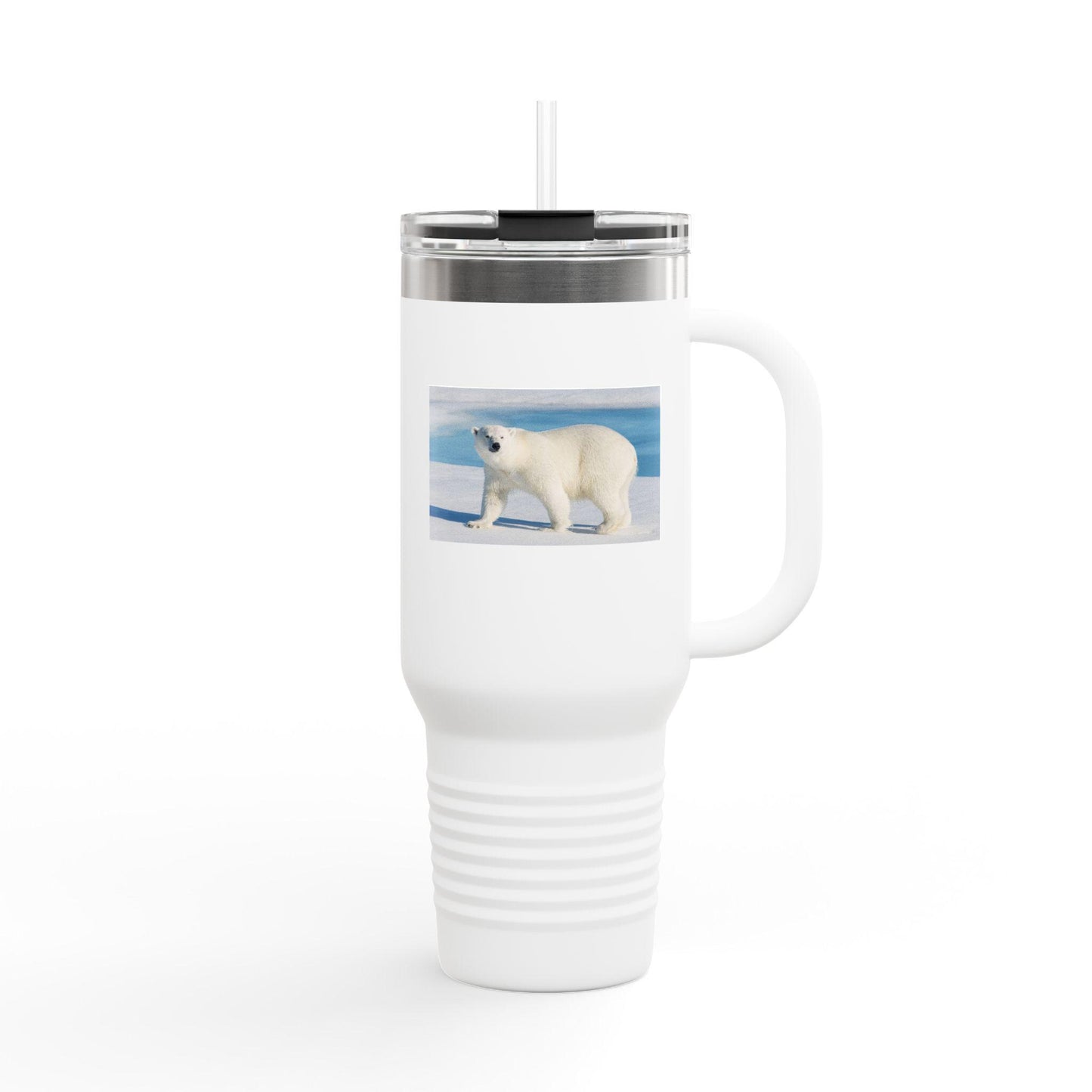 40oz Insulated Travel Mug - Polar Bear Tumbler for Hot & Cold Drinks, Durable Hippie Gift for Women